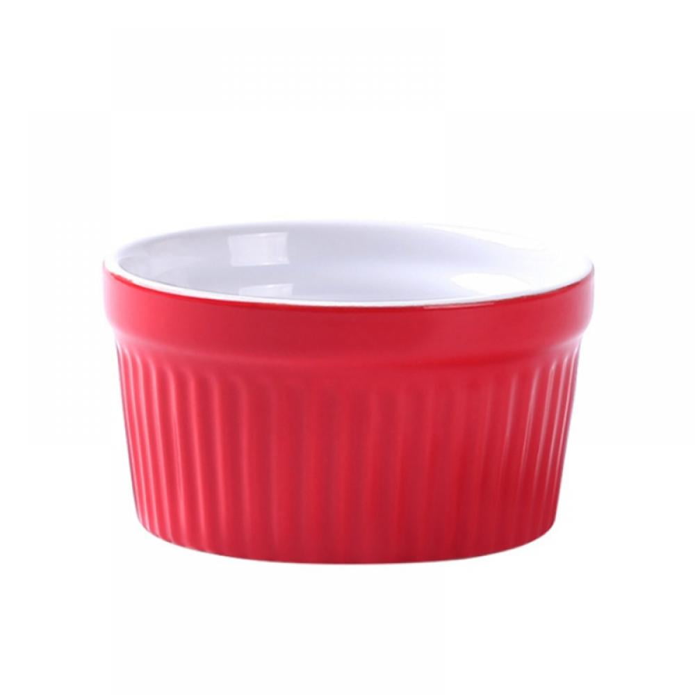 Ramekin Set Ceramic Baking Pudding Bowl Cake Cup Souffle Dish Oven Mold Baking Bowl Steamed Egg Cup Creme Brulee Dishes,-3pcs 