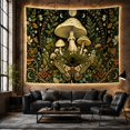 thumbnail image 6 of Mushroom and Moth in a Starry Celestial Garden, Mystical Vintage Illustration for Nature Lovers, Ethereal Botanical Wall Art, Birthday Gift Tapestry Wall Hanging for Bedroom and Living Room, 6 of 7