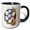 Black/White, variant on 3drose, a Broken Egg Nest with Easter Eggs and Flowers Illustration, 11oz Two-tone Black Mug