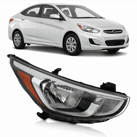 HOUGEET Headlights Fit for 2015-2017 Hyundai Accent Headlamp Assembly Passenger Side 1pc
