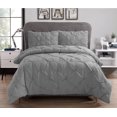 thumbnail image 4 of Swift Home Bedding Comforter Sets, Ultra Soft Cozy 3-Piece Pinch Pleat Decorative Pintuck Comforter Sets - Grey, Full/Queen, 4 of 11
