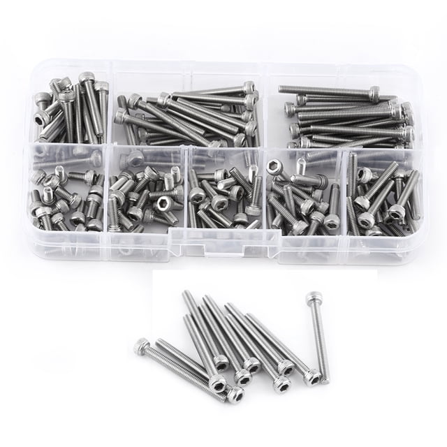Head Screw Set, 160pcs Box 304 Stainless Steel Cup Head Socket Screw Set Metric Thread Hex Socket Head Screws , Machine Screws