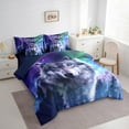 thumbnail image 2 of Wolf Wildlife 7 Pcs Comforter Set Twin Bed in a Bag,Watercolor Aurora Antarctic Animals Bed Set,Retro Wild Safari Animals Bedding Sets with Comforter,Flat,Fitted Sheet,Pillowcases,Pillow Covers, 2 of 5