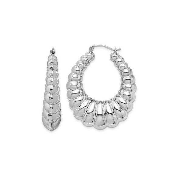 Gem & Harmony Fancy Hoop Earrings in Sterling Silver for Women