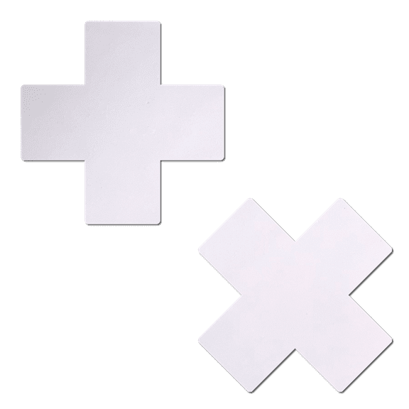 Plus X: White Cross Nipple Pasties by Pastease®