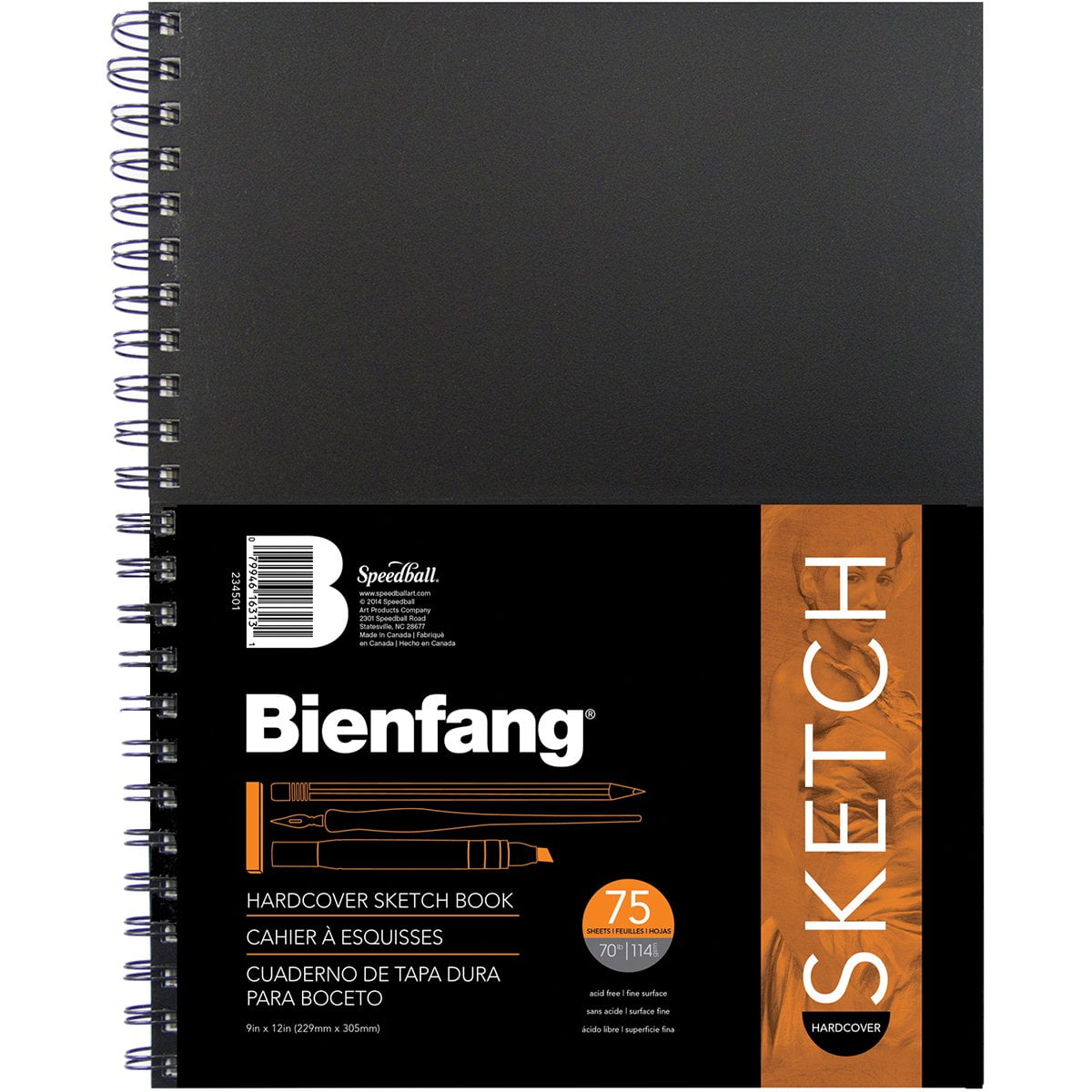 Spiral Sketch Pad Book 9/" x 12/" Art Drawing Paper 30 sheets pencil pastel ink