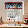 thumbnail image 2 of Merry Christmas Valances for Windows, 42 x 18in, Snowman Cat Snowflake Tree Green Plaid Rod Pocket Kitchen Valance Curtain Light Filtering Window Treatments for Living Room Bedroom, 1 Panel, 2 of 7