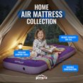 thumbnail image 2 of Pittman Outdoors Kids Air Mattress, 74" x 30" Inflatable Bed with Pump & Backpack, Purple, 2 of 5