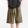 thumbnail image 2 of Ymyiu Baggy Shorts for Men Men Casual Shorts Stretch Golf Shorts with Pockets Flat Front Back Elastic Waistband Moisture Wicking Comfy Size 2XL(Green, 2XL), 2 of 6