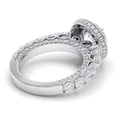 thumbnail image 3 of Round Cut Halo Diamond Bridal Engagement Ring, Accent Shank Dome Diamond Ring, 14K White Gold Plated, 2.4 Ct Simulated Diamond, 3 of 4