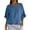 Blue, variant on Cotton Linen Shirt for Women Crewneck Blouse with Ruffle Hem Elbow Length Sleeves Casual Tops for Summer Wear Watermelon Red L