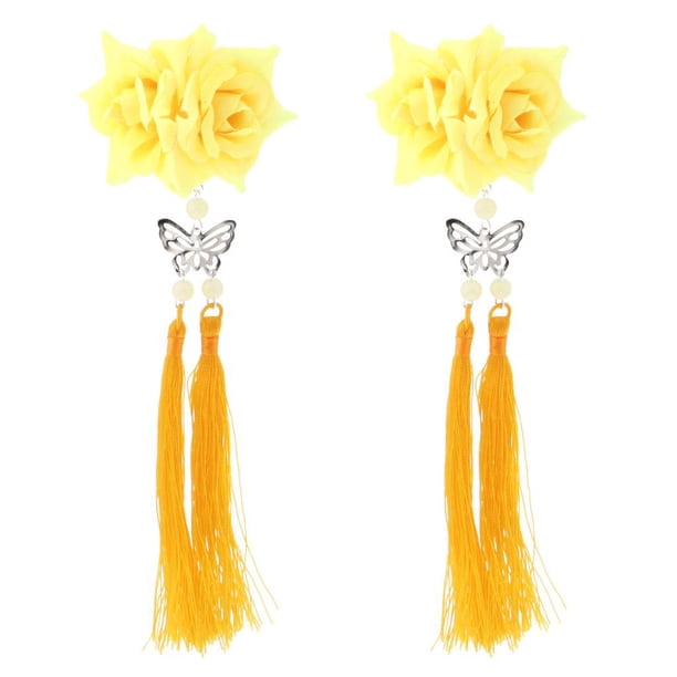Pinzas para el cabello con flores de estilo floral, pinzas para el cabello, accesorios para el cabello, colores Amarillo