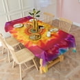 thumbnail image 3 of Colorful Tie Dye Mandala Pattern Rectangle Tablecloth 60"x120",Waterproof Polyester Rectangle Table Cloth, Wipeable Spillproof Polyester Tablecloth for Dining, Camping, Indoor and Outdoor, 3 of 6