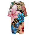 thumbnail image 4 of Leopard Print Exotic Floral Collage Sleepshirts For Sleeping Travels Loose Sleepdress Pajama Dress Soft Nightdress Sleepwear, 4 of 7