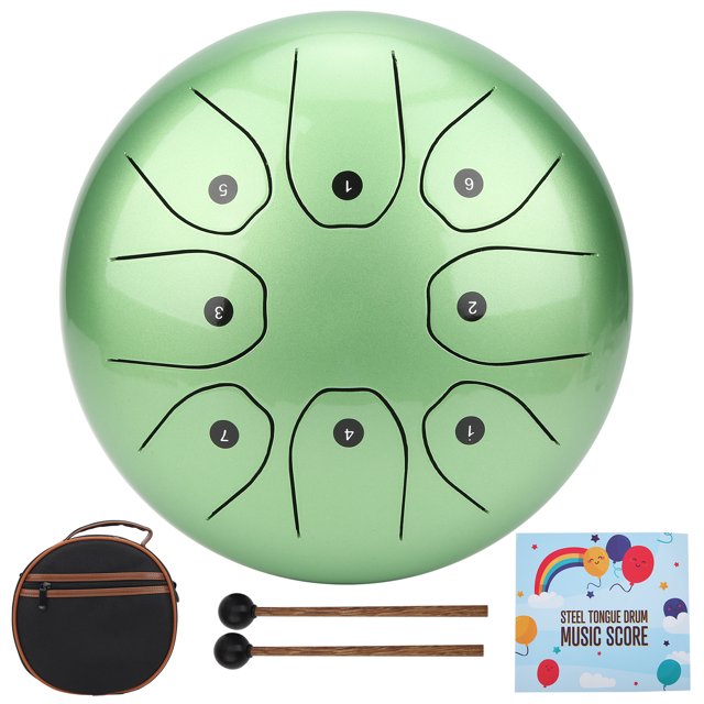 Tambour, avec Sac Instrument de Percussion Électroplaqué, pour Méditation Débutants Yoga Éducation Musicale