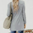 thumbnail image 4 of CEHVOM Womens Ladies Cardigan Solid Long Sleeve Pocket Button Coat Outerwear, 4 of 7