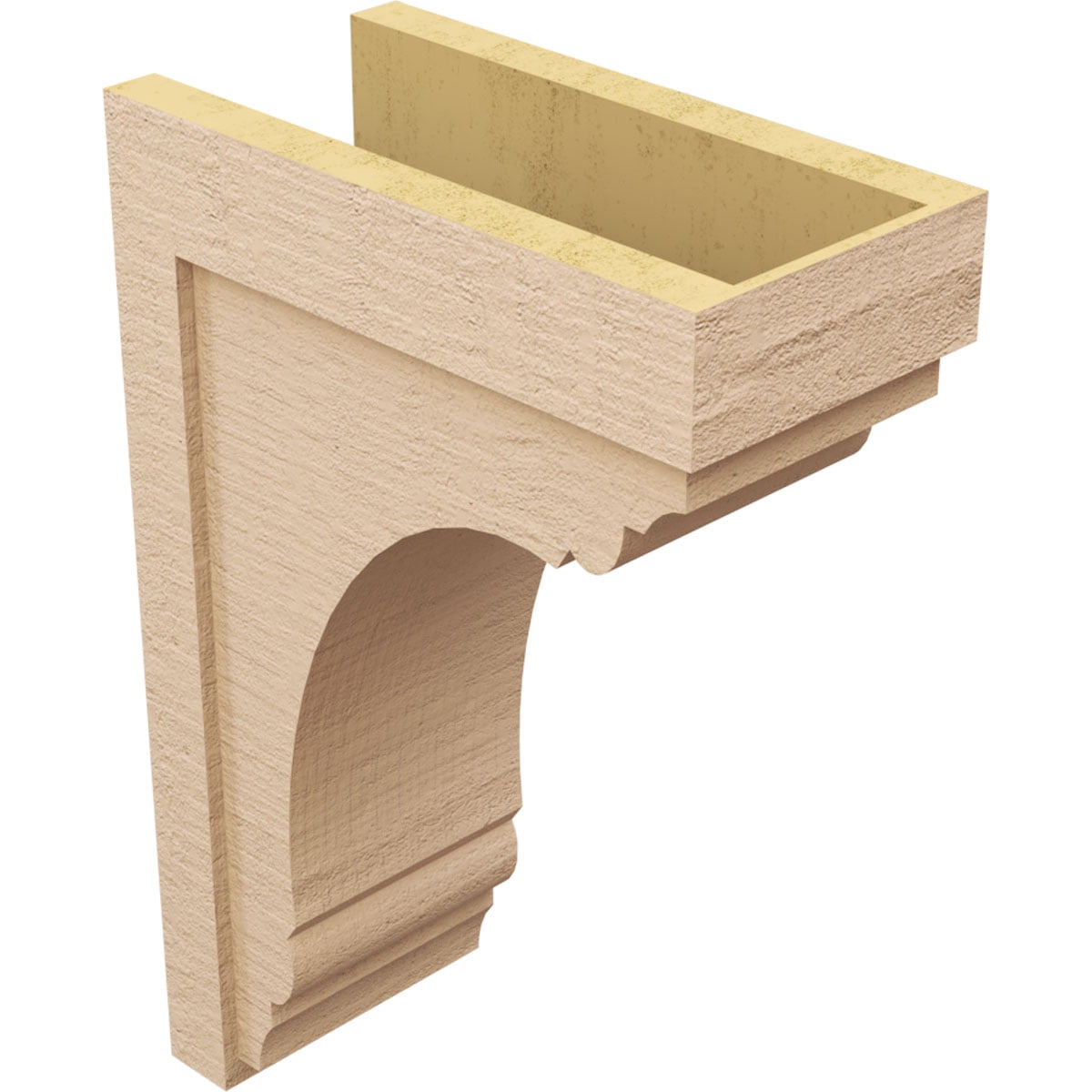 9"W x 18"D x 27"H Classic Warren Rough Cedar Woodgrain TimberThane Corbel, Primed Tan