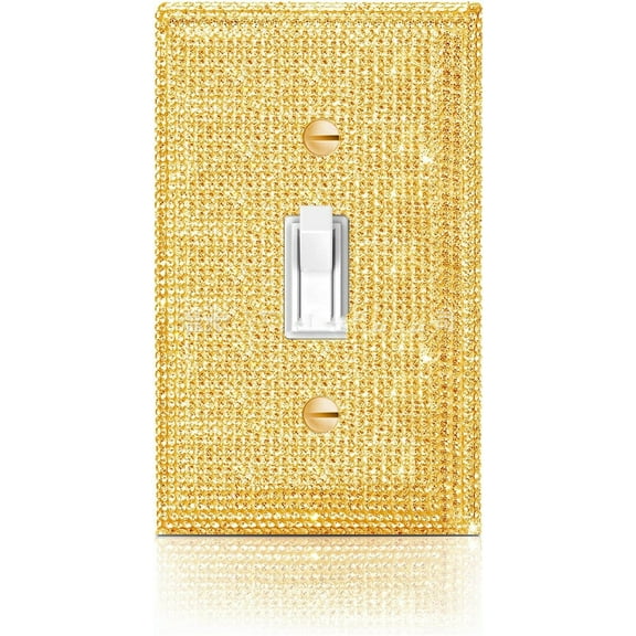 Gold Bling Wall Plate Cover,Rhinestone Light Switch Cover,Shiny Light Switch Cover,Sparkle Crystal Rhinestones Wall Plate Cover,Shiny Wall Plate Cover