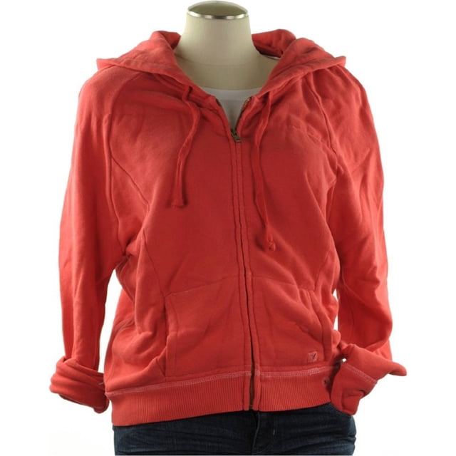 American Eagle Outfitters Sudadera con capucha y cremallera para mujer, rojo, grande