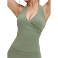 thumbnail image 2 of Women Halter Tank Tops Double Lined Basic Shirts Backless Y2K Trendy Going Out Tops Green M, 2 of 7