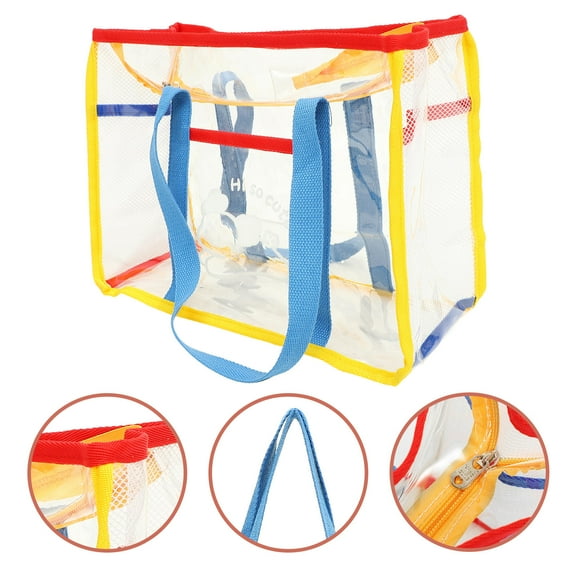 TAILTOSS PVC Clear Tote Bag 1Set for Beach and Travel Handbag with Rectangular Shape for Women and Students