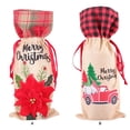thumbnail image 2 of Yuarrent Cubierta de botella de vino de Navidad Cordón de Navidad Gnomo de flor roja Funda protectora de champán de cerveza para de comedor Fiesta Kits de decoración para fiestas Flor roja Yuarrent HA070026-01B, 2 of 6