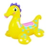 "44"" Yellow and Blue Sea Horse Rider Inflatable Swimming Pool Float Toy with Handles"