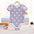 thumbnail image 6 of Lavender Background with White Dots Pure Cotton Bodysuit Short Sleeve Pajamas One-Piece Romper Unisex 12M, 6 of 6