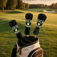 thumbnail image 4 of Yuyamidu Golf Ball Print Golf Club Head Covers Black Golf Club Cover Accessories Waterproof PU Leather for Woods and Driver Fairway Hybrids, 4 of 6