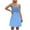 Blue, variant on Boho Dresses For Women Beach Fashion Casual Loose A-Line V-Neck Sleeveless Spaghetti Straps Solid Color Mini Flowy Sundress Purple