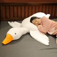 thumbnail image 1 of Almohada de peluche de pato tumbado de colores de gran tamaño de 190cm, Animal de peluche suave, alfombra de peluche de piel de conejo, muñecos de peluche, regalos de juguete relajantes zhangyuxiang LED, 1 of 2