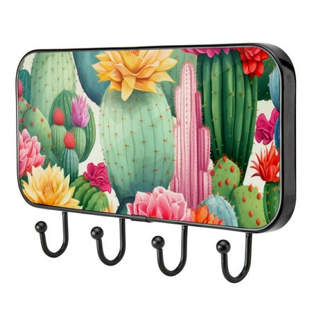 

Cactus Plant Self Adhesive Towel Coat Wood Iron Hooks for Home Keys Door Outdoor Home Improvement Utility Hook