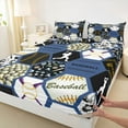 thumbnail image 3 of Castle Fairy Adults Female Men Baseball Gamer Twin Sheet Sets 3pcs,Abstract Honeycomb Hexagon Twin Fitted Sheet Microfiber,Sport Theme Breathable Flat Sheet,Microfiber Bedroom Decor, 3 of 7