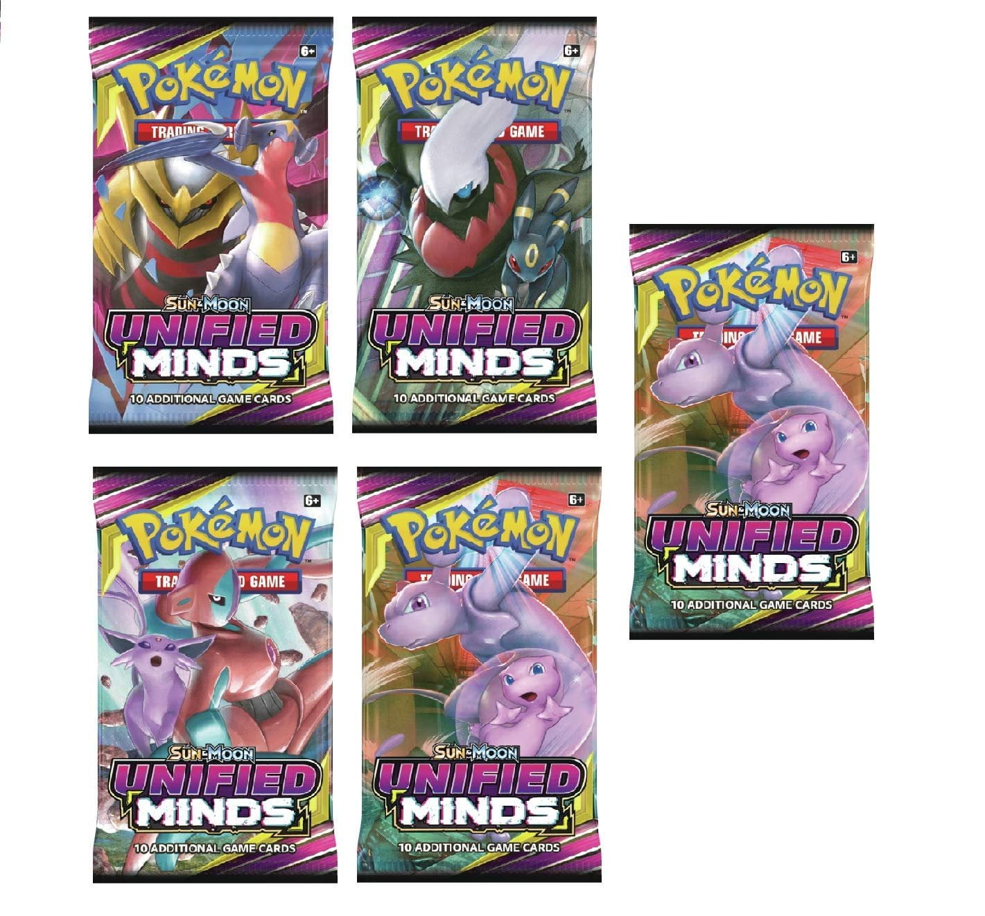 Pokemon - Unified Minds | 5 Booster Packs | Total of 50 Cards | Set ...