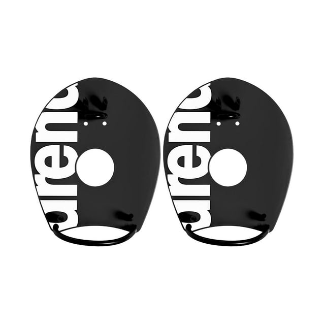 Remo de mano de natación ARENA Elite II, tamaño grande, negro y blanco