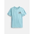 thumbnail image 3 of Maui and Sons Movin T-Shirt for Boys, Classic Steel Blue Short Sleeve Crew Neck Graphic Tee Inspired by California Surf Culture & Designed for Everyday Comfort, 3 of 5