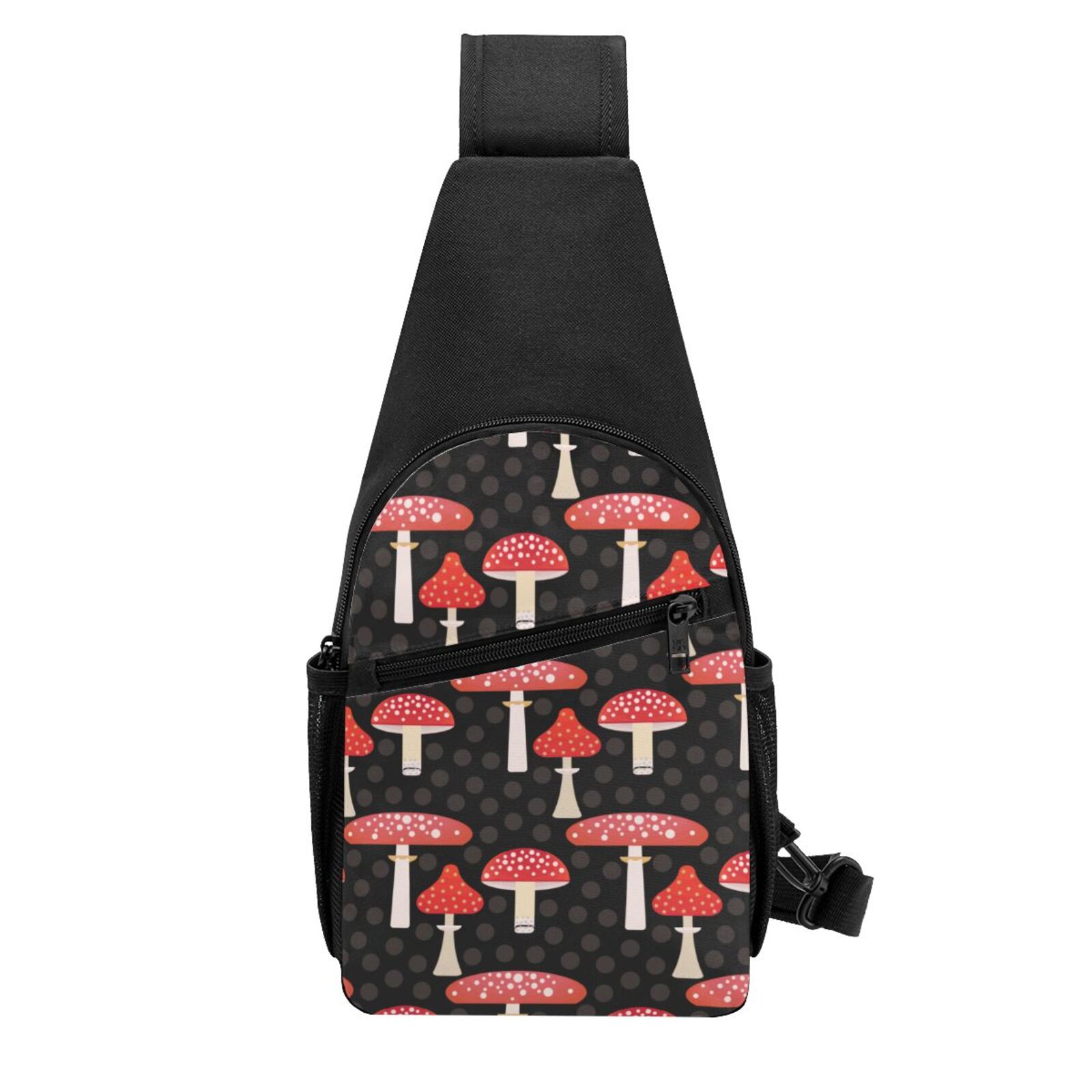 Xecao's Forest Mushrooms Print Sling Bag: A Versatile Chest, Shoulder, and Crossbody Backpack for Casual Days Out, Perfect for Both Men and Women