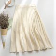 thumbnail image 2 of Women's Solid Color Casual Irregular Lacing A-Line Skirt - Polyester-Spandex Medium Length Skirt, 2 of 3