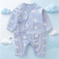 thumbnail image 3 of CAICJ98 Newborn Romper Coming Home Outfit Unisex Cotton Pattern Button Jumpsuits for Infant Baby Boys Girls,Size 6-12 Months, 3 of 3