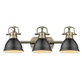 thumbnail image 2 of Yep by Golden Lighting Duncan 3-light Vanity in Aged Brass and Matte Black shade, 2 of 2