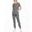 Gray, variant on Scrubs For Women Set Crewneck 2 Pockets Short Sleeve Scrub Top & Elastic Waist Jogger Pants Wrinkle Resistant Soft Simplicity Nurse Uniform