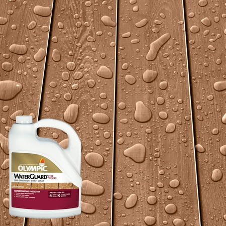 Olympic WaterGuard 1 Gallon Acorn Brown Semi-Transparent Exterior Wood Stain and Sealer