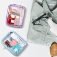 thumbnail image 2 of Spiareal 4 Neceseres de Maquillaje con Parche Preppy Lindo Bolso con Letras de Chenilla Estuches Cosm&eacute;tico con Cremallera Organizador de Viajes Cosas Bolsa de Cuidado de Piel (Superficie Tr, 2 of 7