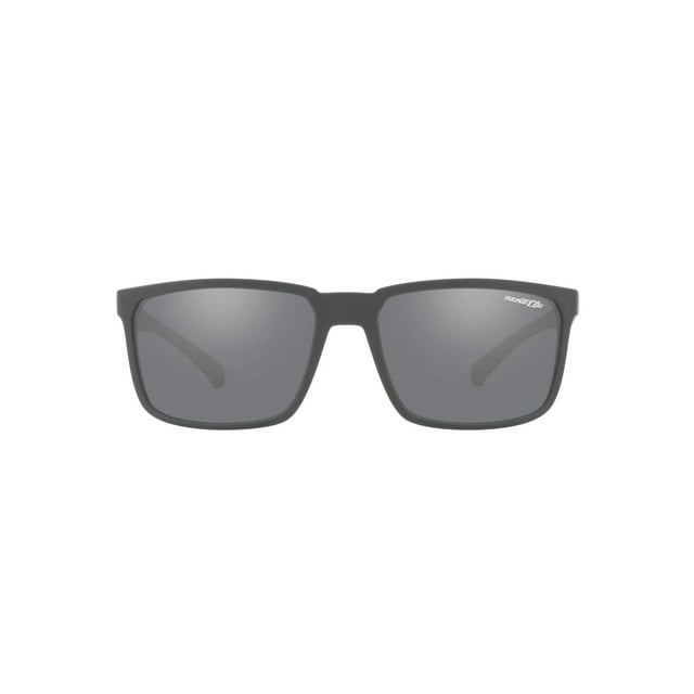 ARNETTE Unisex Sunglasses Matte Grey Frame, Grey Mirror Silver Lenses, 58MM