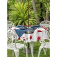 thumbnail image 3 of Outdoor Tablecloth with Umbrella Hole for Patio/Picnic/Party/Camping, Red Tulip Flowers Waterproof Table Cloth Round Cover Washable, Spring Floral Vintage Drum Rustic (Dia 54"), 3 of 8