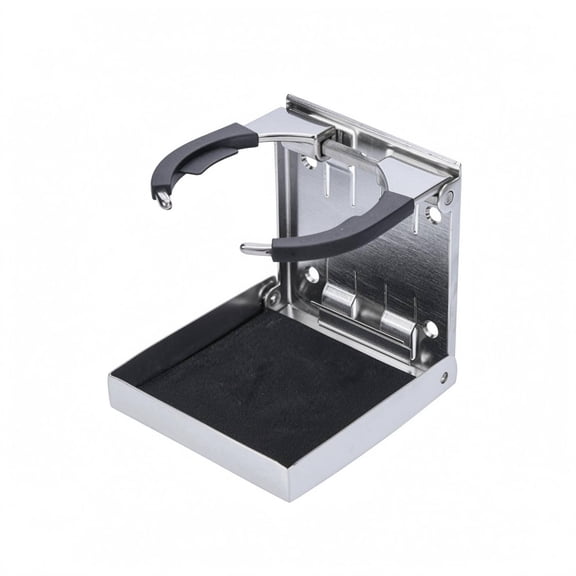 Solace 1 Piece Stainless Steel Folding Cup Holder Adjustable Cup Holder Boat Accessory Beverage Holder with Mounting Screws Suitable for Marine Yacht RV Use