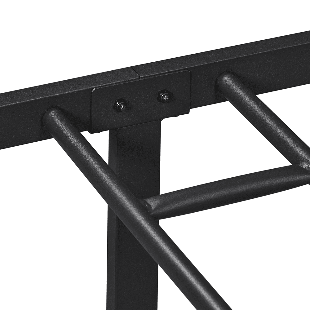Alden Design King Size Metal Platform Bed Frame with High Headboard for Adult, Black