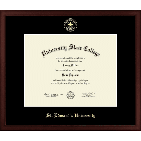 St. Edward's University Diploma Frame, Document Size 14" x 11"