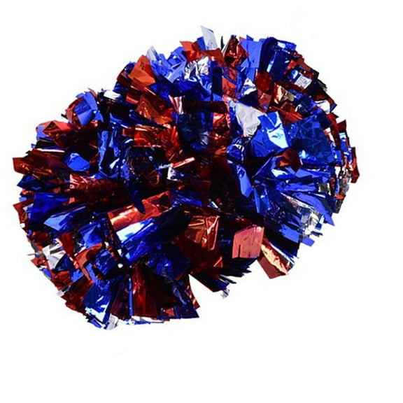 Cheerleader Cheerleading Pom,Cheerleader Aerobics Pom Poms Pompoms for Dance Party School Sports Competition [Silver Red Blue]