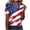 GQR5-Watermelon Red, variant on VKOYWKM 4th of July Shirts for Women Independence Day American Flag Graphic Tees Button V Neck Henley Shirts Patriotic Red White and Blue Tshirts Tops